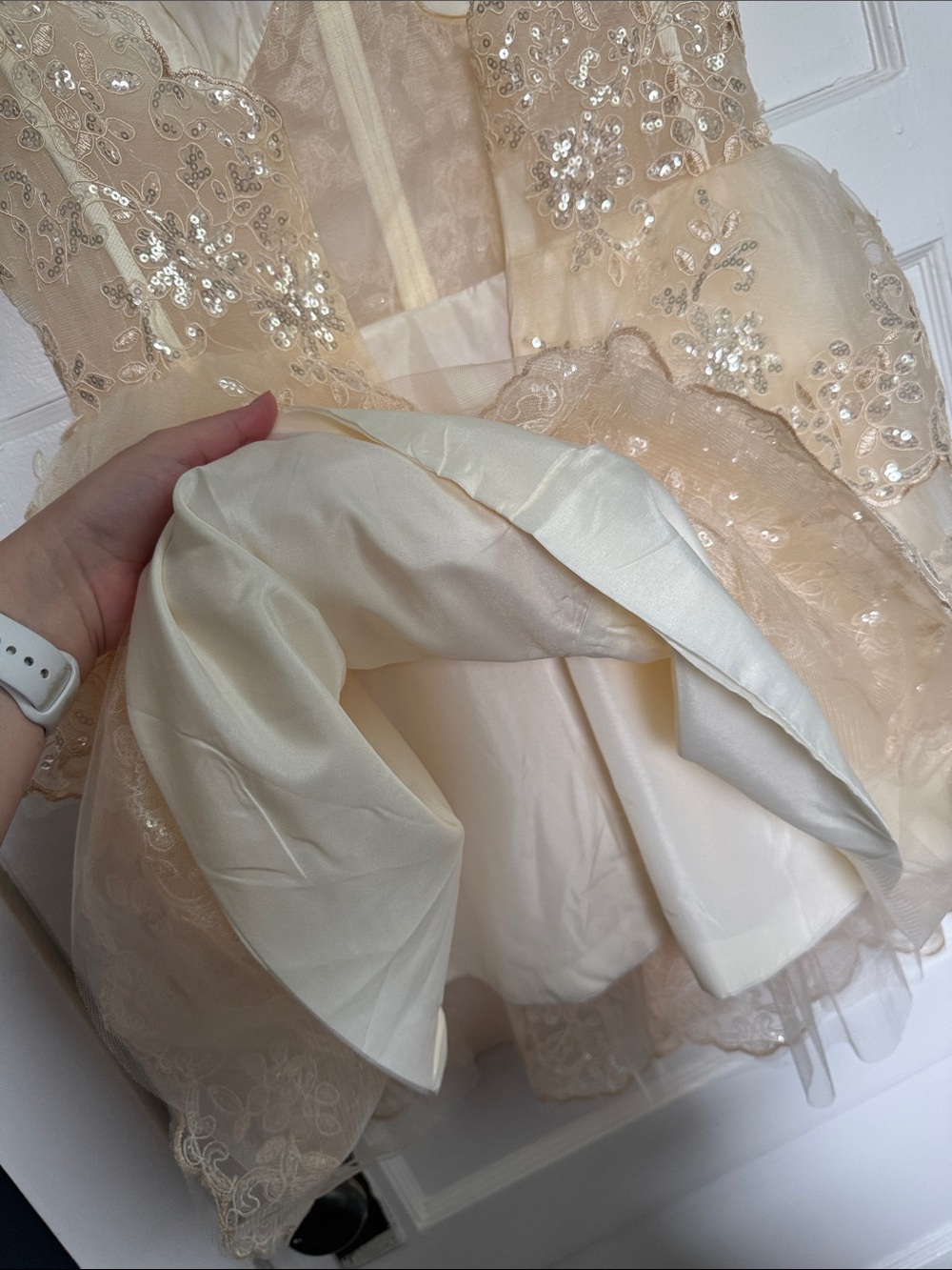 Gallery lace and sequin Bridal Dress in Champagne Coquette Fairy - Picture 11 of 11